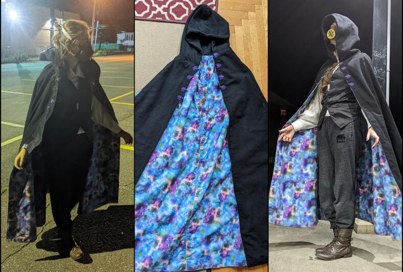Wool, felt, and cotton cloak