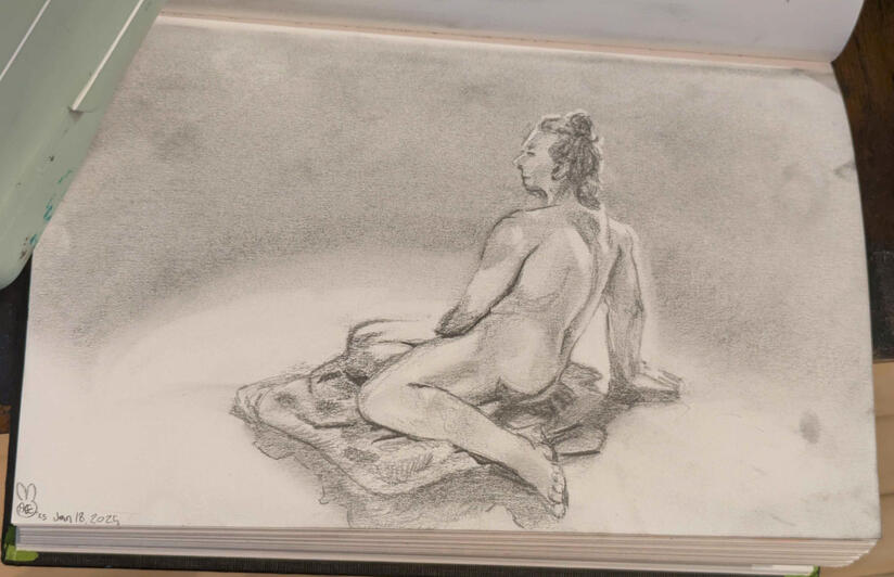 Life drawing, graphite