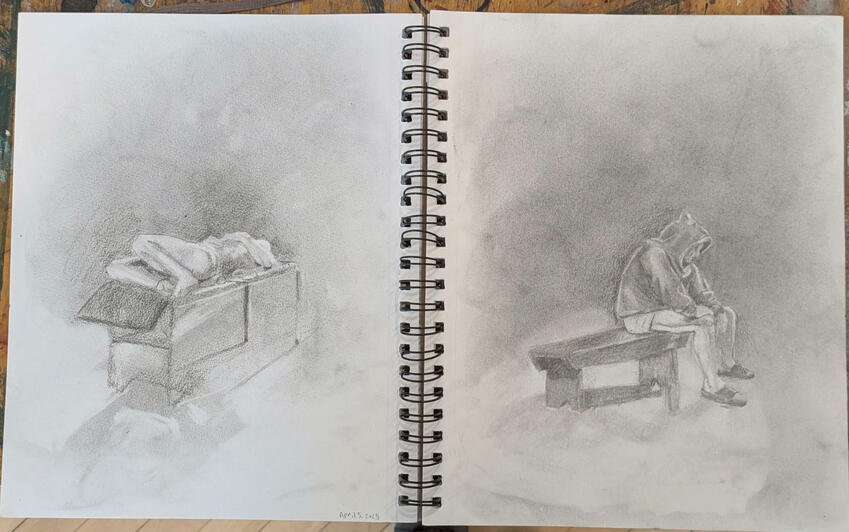 Life drawing, graphite