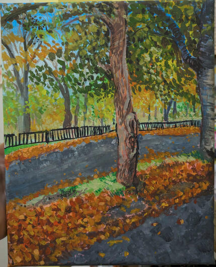 Commissioned gouache painting