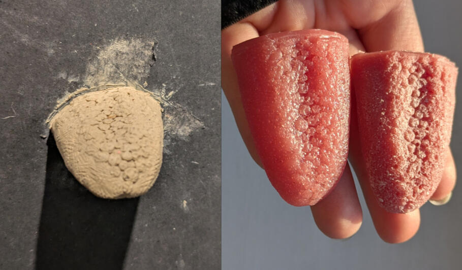 Sculpted, casted and moulded silicone tongues